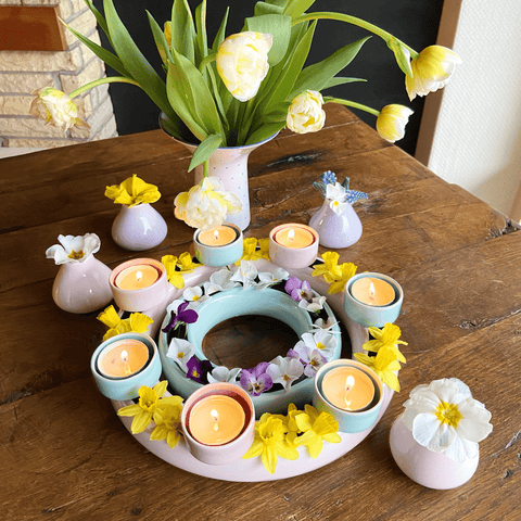Blumenring mit 4 Teelichthaltern HB 735B HB 735B | Dekor 137