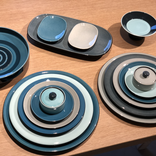 Teller-Set aus handgemachter Keramik - 12 teilig
